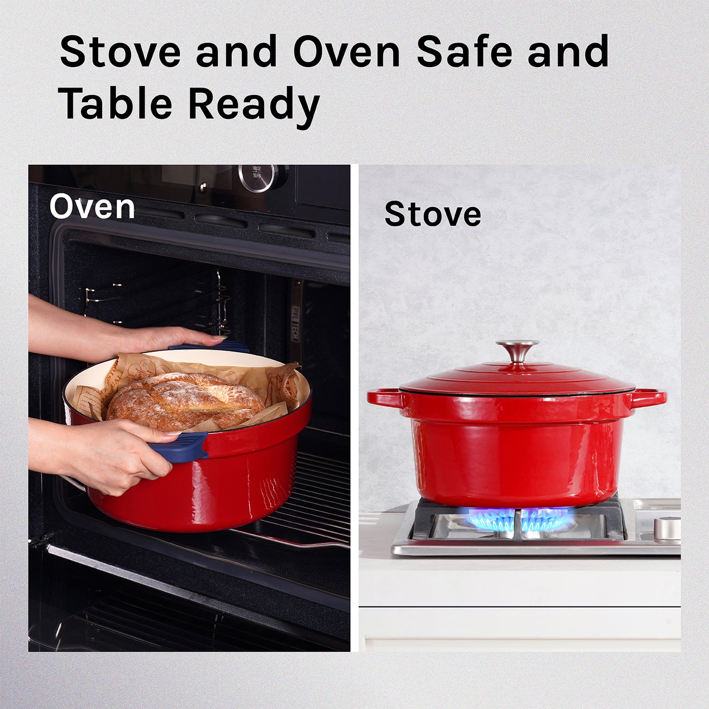 MIOOS Electric Enameled Cast Iron Dutch Oven Pot 6 in 1 6 QT Capacity with Temperature and Cook Time Adjustable, Sauté, Stew, Steam, Slow Cook, Keep Warm, Delay, Manual Modes